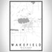 Wakefield Michigan Map Print Portrait Orientation in Classic Style With Shaded Background