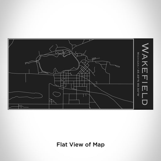 Rendered View of Wakefield Michigan Map Engraving on 17oz Stainless Steel Insulated Cola Bottle in Black