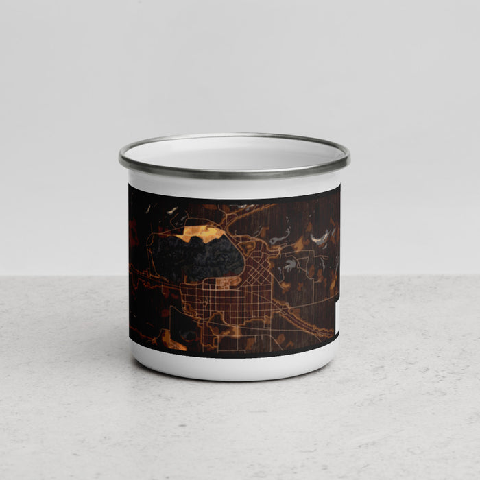 Front View Custom Wakefield Michigan Map Enamel Mug in Ember