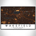 Wakefield Michigan Map Print Landscape Orientation in Ember Style With Shaded Background
