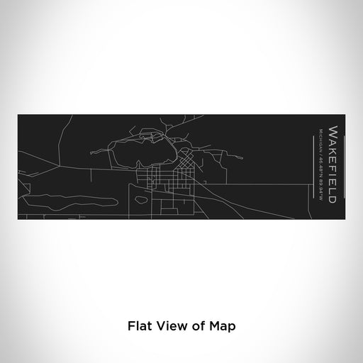 Rendered View of Wakefield Michigan Map Engraving on 10oz Stainless Steel Insulated Cup with Sliding Lid in Black