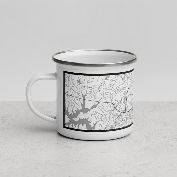 Left View Custom Wake Forest North Carolina Map Enamel Mug in Classic