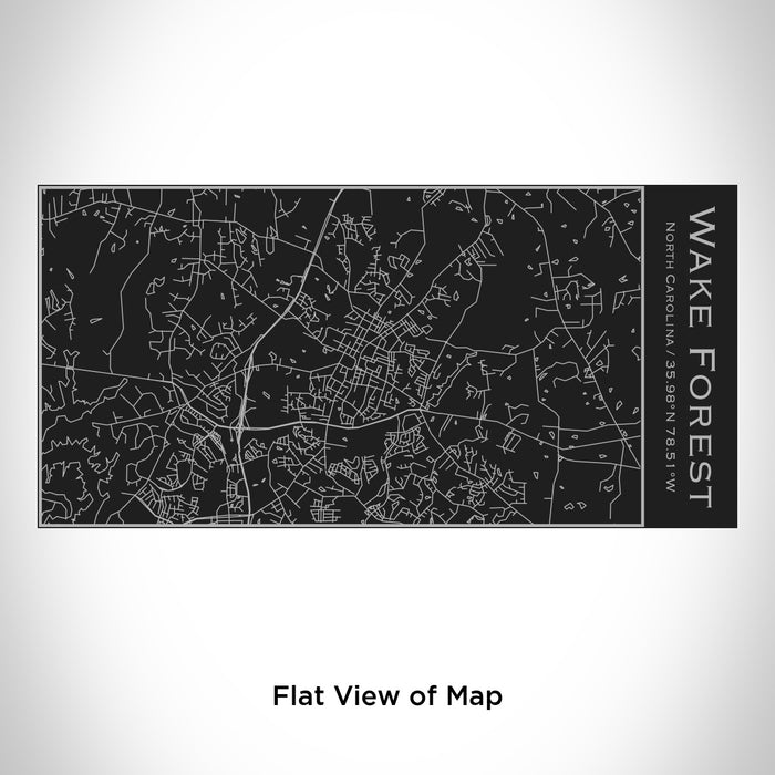 Rendered View of Wake Forest North Carolina Map Engraving on 17oz Stainless Steel Insulated Cola Bottle in Black