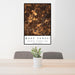 24x36 Wake Forest North Carolina Map Print Portrait Orientation in Ember Style Behind 2 Chairs Table and Potted Plant
