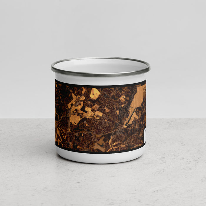 Front View Custom Wake Forest North Carolina Map Enamel Mug in Ember