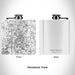 Rendered View of Wake Forest North Carolina Map Engraving on 6oz Stainless Steel Flask in White
