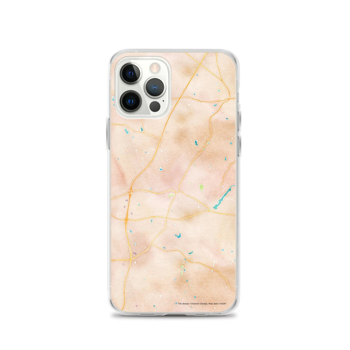 Custom Wake Forest North Carolina Map iPhone 12 Pro Phone Case in Watercolor