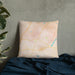 Custom Wake Forest North Carolina Map Throw Pillow in Watercolor on Bedding Against Wall