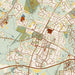 Wake Forest North Carolina Map Print in Woodblock Style Zoomed In Close Up Showing Details