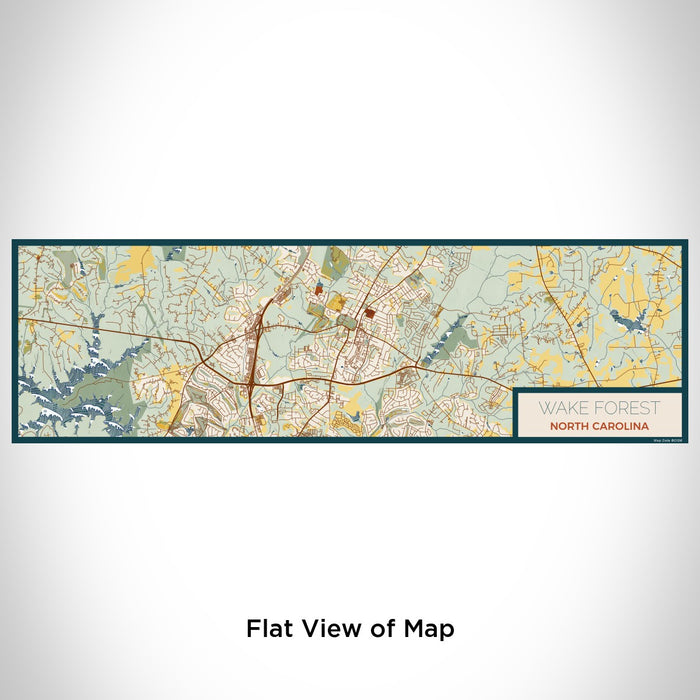 Flat View of Map Custom Wake Forest North Carolina Map Enamel Mug in Woodblock