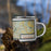 Right View Custom Wake Forest North Carolina Map Enamel Mug in Woodblock on Grass With Trees in Background