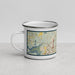 Left View Custom Wake Forest North Carolina Map Enamel Mug in Woodblock