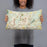 Person holding 20x12 Custom Wake Forest North Carolina Map Throw Pillow in Woodblock