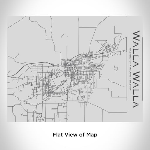 Rendered View of Walla Walla Washington Map Engraving on 20oz Stainless Steel Insulated Bottle with Bamboo Top