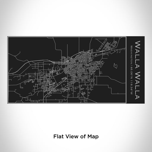 Rendered View of Walla Walla Washington Map Engraving on 17oz Stainless Steel Insulated Cola Bottle in Black