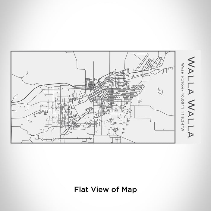 Rendered View of Walla Walla Washington Map Engraving on 17oz Stainless Steel Insulated Cola Bottle in White