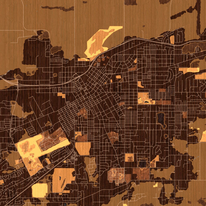 Walla Walla Washington Map Print in Ember Style Zoomed In Close Up Showing Details