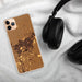 Custom Walla Walla Washington Map Phone Case in Ember on Table with Black Headphones