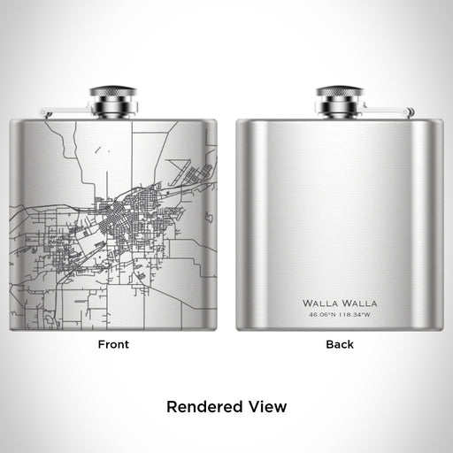 Rendered View of Walla Walla Washington Map Engraving on undefined