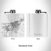 Rendered View of Walla Walla Washington Map Engraving on 6oz Stainless Steel Flask in White