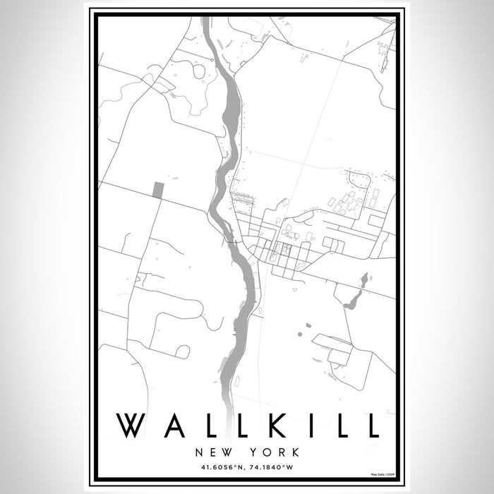 Wallkill New York Map Print Portrait Orientation in Classic Style With Shaded Background