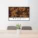 24x36 Wallkill New York Map Print Landscape Orientation in Ember Style Behind 2 Chairs Table and Potted Plant