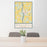 24x36 Wallkill New York Map Print Portrait Orientation in Woodblock Style Behind 2 Chairs Table and Potted Plant