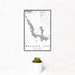 12x18 Walloon Lake Michigan Map Print Portrait Orientation in Classic Style With Small Cactus Plant in White Planter