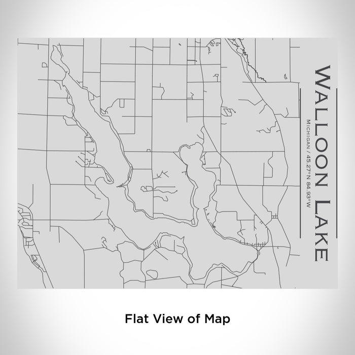 Rendered View of Walloon Lake Michigan Map Engraving on 20oz Stainless Steel Insulated Bottle with Bamboo Top