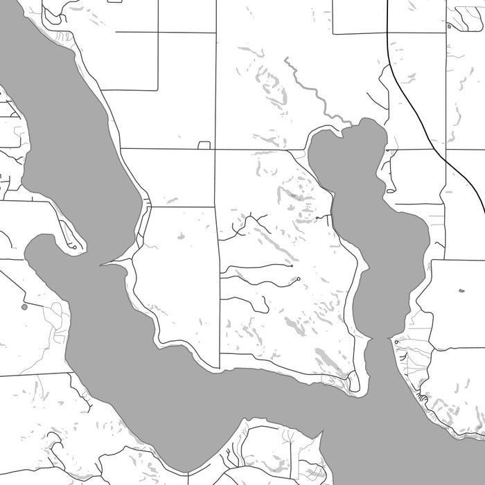 Walloon Lake Michigan Map Print in Classic Style Zoomed In Close Up Showing Details