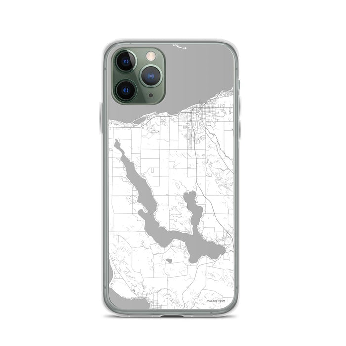 Custom iPhone 11 Pro Walloon Lake Michigan Map Phone Case in Classic