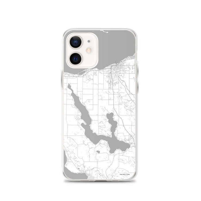 Custom iPhone 12 Walloon Lake Michigan Map Phone Case in Classic