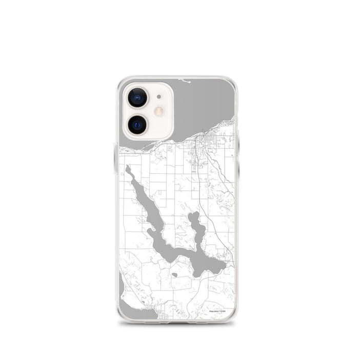 Custom iPhone 12 mini Walloon Lake Michigan Map Phone Case in Classic
