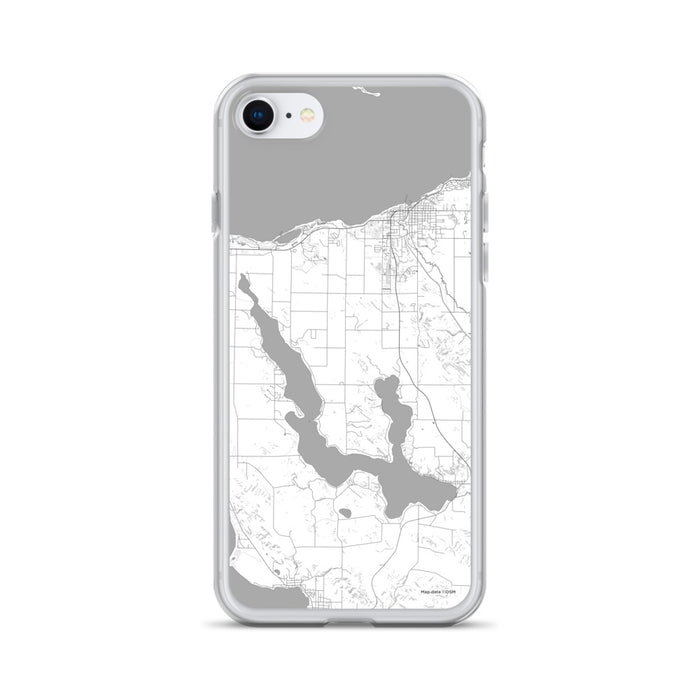 Custom iPhone SE Walloon Lake Michigan Map Phone Case in Classic