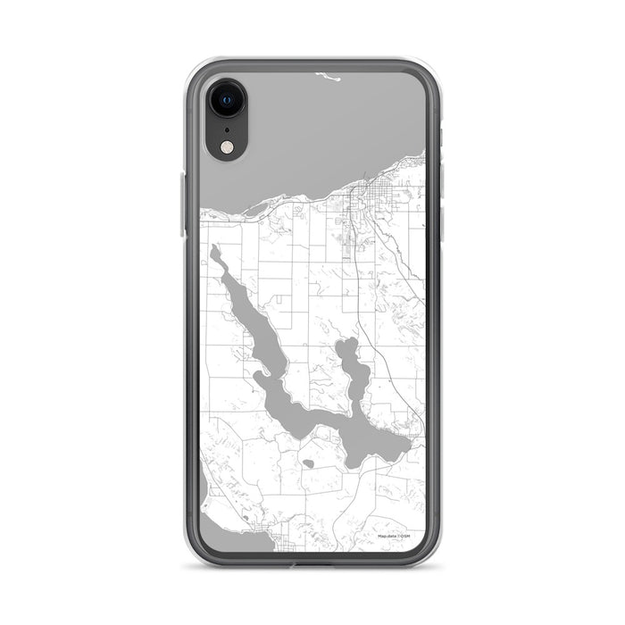 Custom iPhone XR Walloon Lake Michigan Map Phone Case in Classic