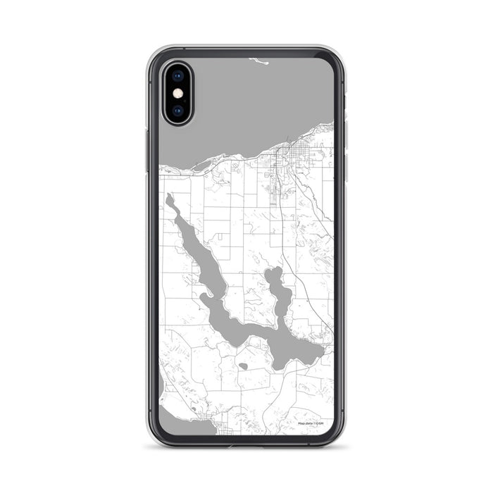 Custom iPhone XS Max Walloon Lake Michigan Map Phone Case in Classic