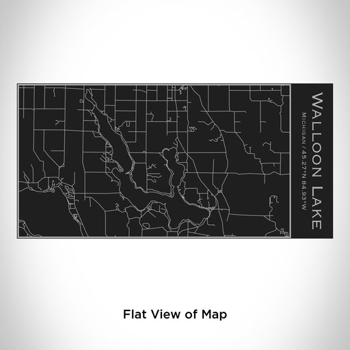 Rendered View of Walloon Lake Michigan Map Engraving on 17oz Stainless Steel Insulated Cola Bottle in Black