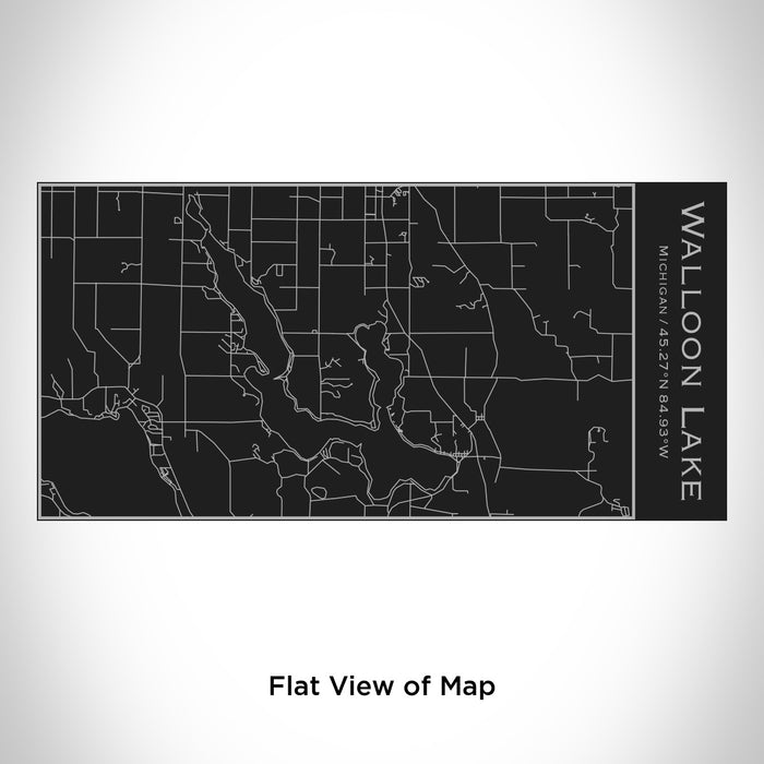 Rendered View of Walloon Lake Michigan Map Engraving on 17oz Stainless Steel Insulated Cola Bottle in Black