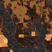 Walloon Lake Michigan Map Print in Ember Style Zoomed In Close Up Showing Details