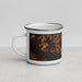 Left View Custom Walloon Lake Michigan Map Enamel Mug in Ember