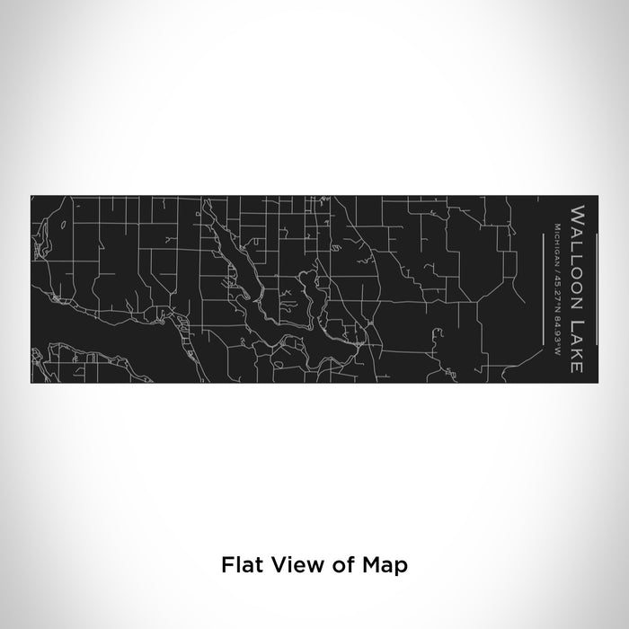 Rendered View of Walloon Lake Michigan Map Engraving on 10oz Stainless Steel Insulated Cup with Sliding Lid in Black
