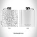 Rendered View of Walloon Lake Michigan Map Engraving on 6oz Stainless Steel Flask in White