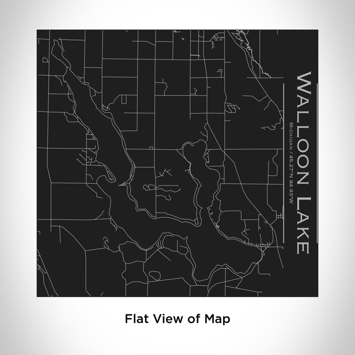 Rendered View of Walloon Lake Michigan Map Engraving on 17oz Stainless Steel Insulated Tumbler in Black