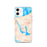 Custom iPhone 12 Walloon Lake Michigan Map Phone Case in Watercolor