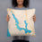 Person holding 18x18 Custom Walloon Lake Michigan Map Throw Pillow in Watercolor