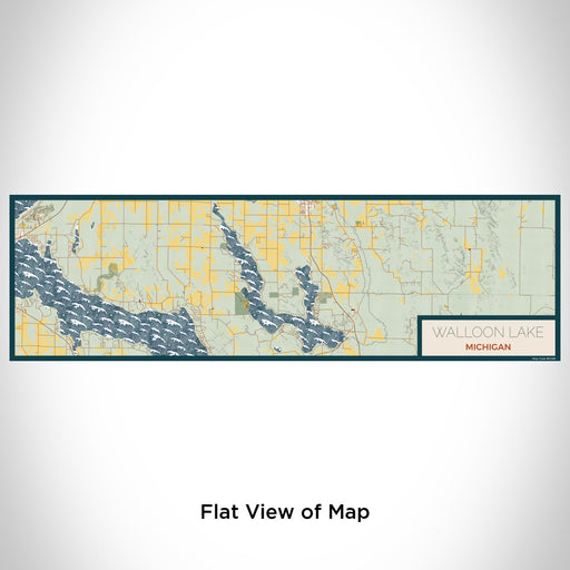 Flat View of Map Custom Walloon Lake Michigan Map Enamel Mug in Woodblock