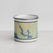 Front View Custom Walloon Lake Michigan Map Enamel Mug in Woodblock