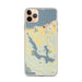 Custom iPhone 11 Pro Max Walloon Lake Michigan Map Phone Case in Woodblock
