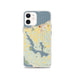 Custom iPhone 12 Walloon Lake Michigan Map Phone Case in Woodblock