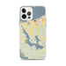 Custom iPhone 12 Pro Max Walloon Lake Michigan Map Phone Case in Woodblock